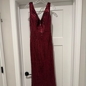 Revelry Sequin Dakota Bridesmaid Dress in Cabernet 205